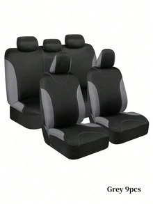 Seat Covers For Cars Full Set, Two-Tone Front With Matching Back Car Seat Cover–Front And Rear Split Bench For Cars, Easy To Install Cover Set, Made To Fit Most Auto Truck Van, Interior Car Accessories (Full Set Of Five Seats 9pcs) - Style a - View 16
