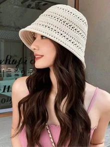 一套不同颜色的渔夫帽，夏季遮阳帽，可折叠透气防晒渔夫帽，新款镂空轻便时尚遮阳帽，适合购物、旅行和户外活动。 - 多色 - 查看 7
