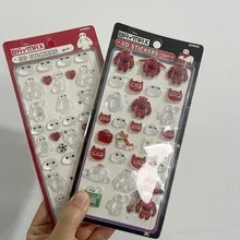 Baymax 日系甜美風玩具封口貼紙，採用糖滴膠工藝 3D 浮雕貼紙，糖滴 3D 亮面防水高黏性裝飾效果出色，可 DIY 裝飾手機殼、行李箱和貼紙本，適合女孩、學生、DIY 愛好者，適合作為生日禮物、交換禮物，適用於生日和畢業派對，Kawaii - 彩色 - 查看 7