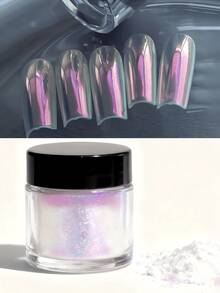 1 pieza, 0.24oz de gran capacidad, 6.6g de polvo de brillo de uñas camaleónico, decoraciones de arte de uñas 3D Y2K brillantes, fácil de usar, crea uñas de alto brillo, no se necesita luz de discoteca para obtener un efecto brillante, diseñado para salones de uñas, uñas hechas a mano elegantes, adecuado como regalo para mujeres - Multicolor - Ver 2