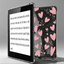 Translucent Heart-Shaped E-Book Protective Case, Suitable For Kindle Paperwhite 6/12th 7-Inch 2024/SA568B, Kindle Paperwhite 5 6.8-Inch 2021/11th/C2V2L3/RS23CV Reader Cover, Kindle 11th 2022 6-Inch/C2V2L3/RS23CV Anti-Fall Scratch Glitter Heart, Kindle Paperwhite 4/6-Inch 2018/Model PQ94WIF Four-Corner Airbag Protective Cover, Birthday Gift For Friends, Gifts For Boyfriend/Girlfriend - Clear - View 5