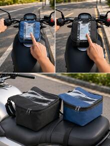 Bolsa de tablero para motocicleta y eléctrica con navegación de pantalla táctil, bolsas de almacenamiento duraderas para motocicleta, almacenamiento al aire libre para teléfono, llaves, artículos esenciales de motocicleta - Montaje en el manillar para al conducir, diseño elegante y resistente - B - Ver 2