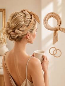 Faixa de Cabelo Ondulado Sem Calor, Scrunchie Ondulado Sem Calor, Faixa de Cabelo Ondulado para Dormir, Ferramenta de Estilo de Ondulação Natural Suave DIY, Ferro de Ondular, Ondulação Sem Calor, Ferro de Ondular, Produtos e Acessórios de Beleza para Salão de Cabelos - Azul bebê - Visão 17