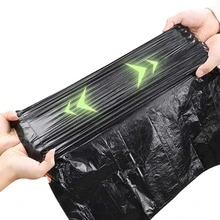 Thickened Drawstring Trash Bags, Large Size For Home & Kitchen Use, Self-Sealing Design To Keep Hands Clean - A - View 1