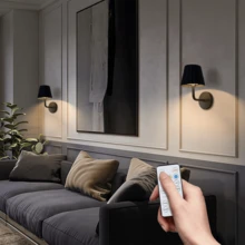 1pc/2pcs Remote Control LED Wall Light, Modern LED Wall Light With Touch, LED Wall Mounted Night Light, Dimmable, Timed, 3 Color Temperature Rechargeable Wall Lights, Suitable For Bedrooms, Living Rooms, Corridors (1800mAh) - USB - View 4