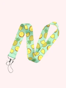 1pc Summer Hawaiian Fruit Lanyard - Strawberry, Pineapple, Avocado, Lemon, Kiwi, Watermelon Pattern, All Season Use, Work ID Badge Holder, Back To School Essential, Teacher & Student Gift - Multicolor - View 7