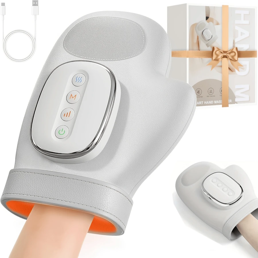 El nuevo masajeador de manos inteligente con carga USB tiene 5 niveles de ajuste de intensidad y 3 modos ajustables, con función de calentamiento, adecuado para diversos escenarios - Perfecto para regalos de padres y cualquier ocasión festiva. Artículos esenciales para uso doméstico