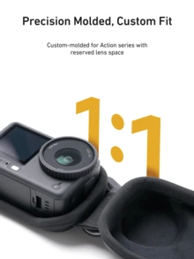 TELESIN Tas Jinjing Mini untuk Osmo Action 6/5 Pro/4/3 Xtra Edge Pro/Edge Case, Casing EVA Keras Tahan Air, Kotak Penyimpanan Perjalanan dengan Bukaan Bawah Carabiner untuk Aksesori Tripod Tongkat Selfie - View 7