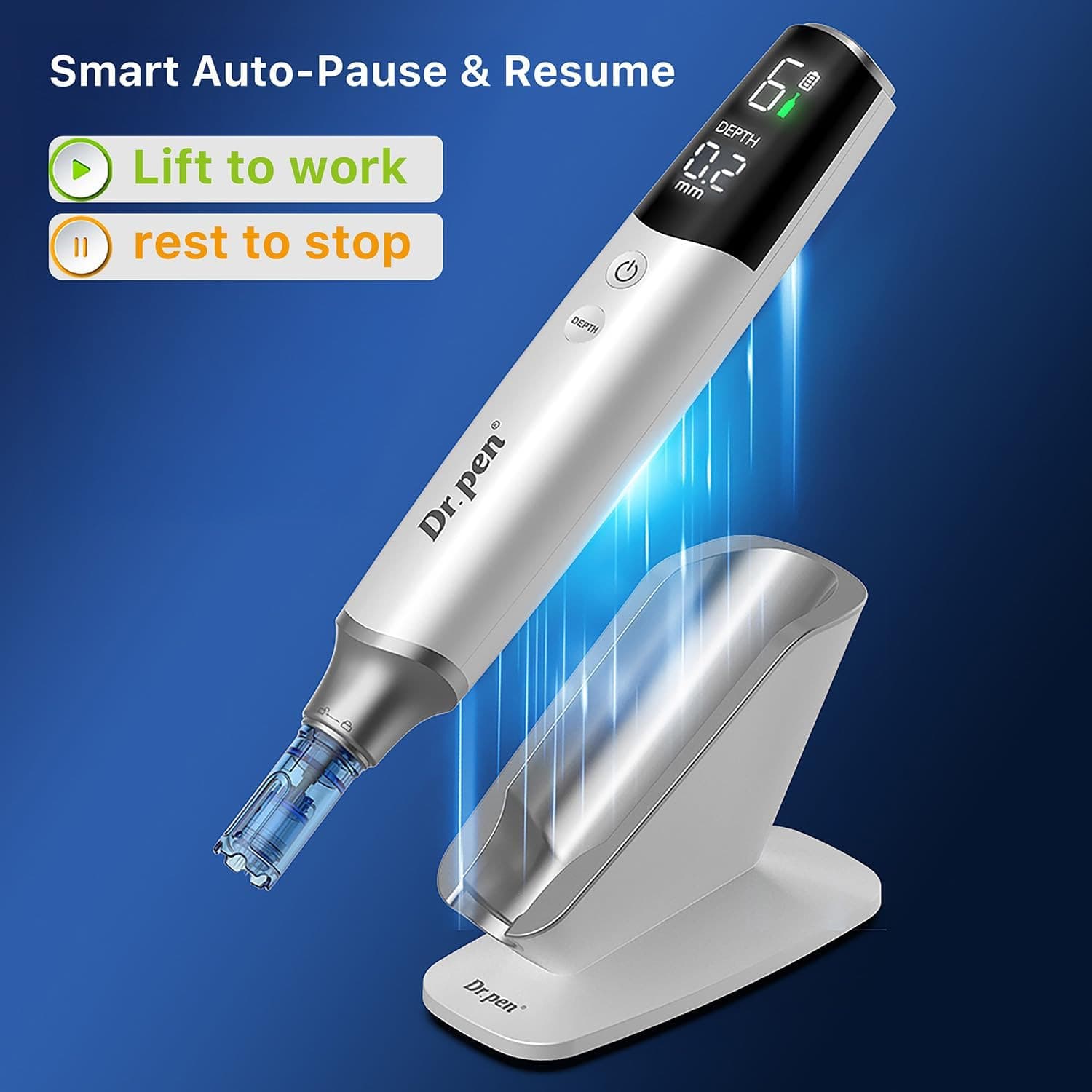 Alat Microneedling Rumahan Dr.Pen M9 - Panjang Jarum 0,2598mm, Jarum Pengganti M9+2/4 Dilengkapi Chip, Dengan Alas, Penggunaan Non-Medis - Putih - View 1