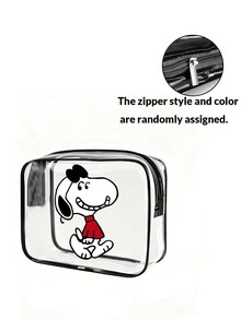 Snoopy 造型簡單卡通收納袋，輕便旅行便攜收納袋，男女通用休閒日常多功能收納袋，旅行戶外運動收納袋 - 彩色 - 查看 4