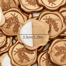 25 PCS Rosemary Pattern Self-Adhesive Wax Seal Stickers For Gifts Wedding Invitation Envelope Sealing-Bronze - Rosemary-bronze - View 5