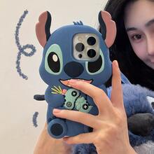 Disney 3D Stitch 矽膠手機殼，可愛卡通防震全包覆保護殼，適合日常使用與拍照，相容最新 Apple 18 Pro/Pro Max、Apple 11、12 系列、13 系列、14 系列、15 系列、16 系列及 17 Pro/Pro Max 等更多機型 - 藍色 - 查看 28