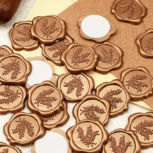 25 PCS Rosemary Pattern Self-Adhesive Wax Seal Stickers For Gifts Wedding Invitation Envelope Sealing-Bronze - Rosemary-bronze - View 3