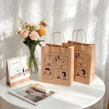 1pc Snoopy Gift Bag, Cute Cartoon Paper Tote Bag Suitable For Birthday Party, Wedding Favors, Gift Packaging And Snack Packaging, Great For Party Favors And Classroom Activities - Multicolor - View 5
