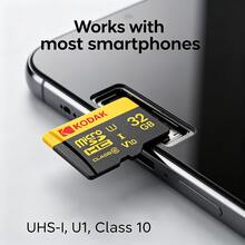 Kodak 16GB Micro SD 記憶卡 32GB 儲存卡 Class10 MicroSD C10 U1 高速 TF 卡 適用於兒童相機 - 查看 8