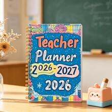 1件裝 2026-2027彩色教師計畫本，附黏性索引標籤，學年教學計畫與教室管理，適合返校教師，可用於課堂排程、教案準備、學生管理、每日任務追蹤，學校與辦公室必備用品 - A - 查看 5