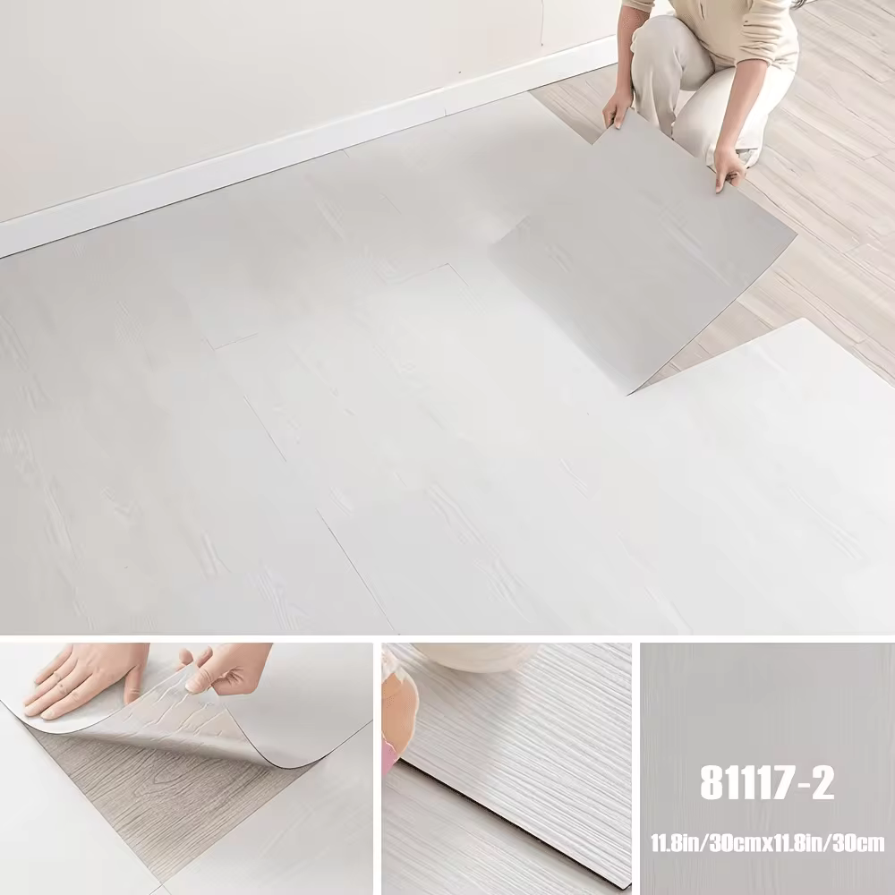 10片 30x30cm 耐磨自黏式木紋地板貼，加厚防水地板壁紙，防滑PVC - C - 查看 14