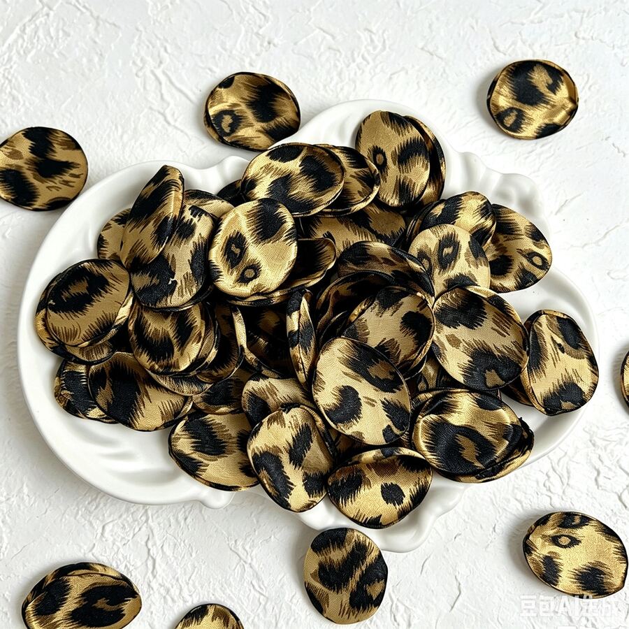 50/100/300pcs Leopard Print Artificial Rose Petals, Best Gifts, Party Supplies, Holiday Decor, Festive Accents, Elegant Flowers, Durable Material, Suitable For Christmas, Thanksgiving, Halloween, Wedding Decoration, Flower Baskets, Aisle Scattering, Dining Tables, Banquet Confetti, And Romantic Night Decoration - Leopard Print - View 1