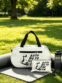 Large Capacity Lightweight Fitness Printed Travel Bag, Reinforced Handle, Oxford Cloth, Machine Washable, Suitable For Yoga And Fitness Training, Ideal For Fitness, Tennis, Travel And Daily Use, Perfect Choice For Fitness Enthusiasts, Athletes, Travelers And Students, Convenient And Portable Gym Bag For Training And Sports Competitions - Multicolor - View 15