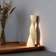 Minimalist Luxury Black Spiral Vase, Modern Geometric Twisted Design, High-End Tabletop Decor, Model Home Living Room Ornament - Minimalist Geometric Vase - View 9