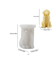 Cetakan Silikon Berbentuk Anjing Duduk Baru, Cetakan Plaster Dekorasi Lilin Aroma Hewan DIY - A-putih - View 2