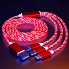 3-In-1 LED Charging Cable (1pc): Type-C, Lightning, Micro USB Interfaces - Multifunctional Charger Suitable For Smartphones, Earphones, E-Readers, Game Consoles, Power Banks And More. Great For Car, Travel And Office Use. - Multicolor - View 13