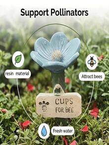 Flower-Shaped Bee Feeder, Outdoor Hanging Water Dispenser, Reusable Bee, Butterfly, And Hummingbird Feeding Station, Outdoor Garden Decoration. - Multiple Styles - View 5