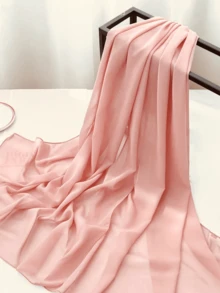 Chiffon Shawl Scarf Suitable For Bridal Wedding Party Evening Gown And Special Occasion Outfits - Pink - View 3