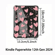 Translucent Heart-Shaped E-Book Protective Case, Suitable For Kindle Paperwhite 6/12th 7-Inch 2024/SA568B, Kindle Paperwhite 5 6.8-Inch 2021/11th/C2V2L3/RS23CV Reader Cover, Kindle 11th 2022 6-Inch/C2V2L3/RS23CV Anti-Fall Scratch Glitter Heart, Kindle Paperwhite 4/6-Inch 2018/Model PQ94WIF Four-Corner Airbag Protective Cover, Birthday Gift For Friends, Gifts For Boyfriend/Girlfriend - Clear - View 9