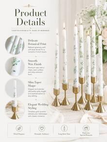 2 buah Lilin Taper Motif Bunga Eropa, Set Lilin Dekoratif Tangkai Panjang, Cocok untuk Dekorasi Pernikahan, Dekorasi Meja Pernikahan, Makan Malam Romantis, Dekorasi Rumah, Dekorasi Kamar, Hiasan Tengah Meja, Hadiah untuk Wanita - Berbagai gaya - View 9