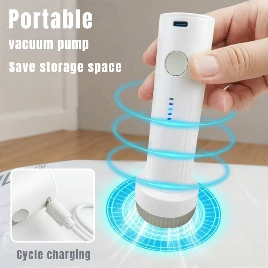 2-In-1 Vacuum Pump With Vacuum Suction And Inflation Functions, Portable Air Pump For Inflating And Deflating Swimming Pool Floats, Swim Rings, Vacuum Storage Bags And Clothing Organization, Perfect For Home, Travel And Camping