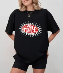 Black T-Shirt With P-Sychede-Lic Hole Logo, Unisex Relaxed Fit - Black - View 8