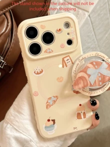 Minimalist Cartoon Bread House Magnetic Phone Case Suitable For IPhone 17 16 15 14 13 12 11 - Apricot - View 2