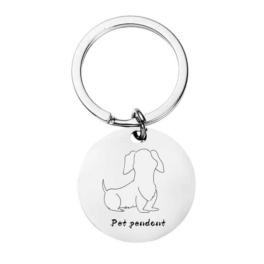 Rust-Proof Pet Dog Tag Pendant, Made Of Smooth Stainless Steel, Durable And Versatile Collar Accessory, Lightweight And Comfortable For Household Pets - Multicolor - View 1