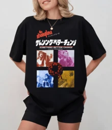 Black T-Shirt With The Stranglers Collage In Japanese Punk Style, Unisex Relaxed Fit - Black - View 10