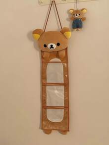 Rilakkuma 1个可爱悬挂式收纳袋，卡通熊图案，大容量整理袋，可折叠礼品悬挂袋 - 彩色 - 查看 4