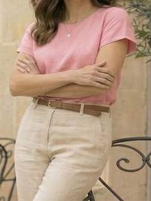 Muriah Basic Blouse, 100% Viscose Fabric, Ideal For Everyday Wear, Perfect Fit - Mawar - View 4
