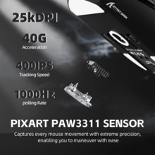 ATTACK SHARK G3PRO 无线游戏鼠标 PAW3311 25K DPI 三模式 轻量级 62g RGB 磁吸充电底座 - 查看 5