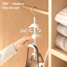 360° Rotating Hook, Multi-Functional 4-Layer Hanging Rack, Anti-Slip Stainless Steel Non-Damaging Hook Rack, Door Behind Closet Storage Hooks, Tie & Belt Storage Hooks, Bedroom Wardrobe Organizer Tool, Back To School Essential - Multicolor - View 4