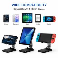 Foldable Adjustable Phone Stand, Telescopic Mobile Phone Holder With Height Adjustable Design And Non Slip Base, Portable Universal Smartphone And Tablet Stand For Office Home Travel Work Desk Setup, Desktop Phone Holder Accessories Essentials - Multicolor - View 3