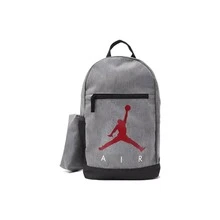 Nike Jordan 印花標誌大容量附筆袋弧形肩帶 織品 雙肩包 男女同款情侶款 灰色 - 灰色 - 查看 6