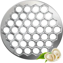 1 pieza Prensa de masa de aleación de aluminio con 37 agujeros - Máquina manual para hacer empanadillas, apta para pasta, lasaña y empanadillas de carne, fácil de usar con mango ergonómico, ideal para hornear en casa y útiles escolares, prensa de empanadillas, herramienta para hacer pasteles, superficie de metal elegante, electrodoméstico de cocina duradero - Multicolor - Ver 2