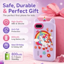 JCXCMEX 2026 Nouveau smartphone de simulation pour enfants, design à double caméra, effets sonores intelligents et écran tactile, conçu pour l'éducation précoce. Il peut enseigner l'anglais et les chiffres aux enfants, un jouet interactif portable avec de la musique et des histoires intégrées, durable et antichoc, cadeau idéal pour la Fête des enfants et les anniversaires - Multicolore - Voir 11