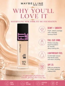 Maybelline 美寶琳保濕防曬粉底液 112，5/30ml 可選，長效保濕，快速上妝，自然妝感，適合乾性肌膚 - 水潤版112 - 查看 8