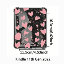 Translucent Heart-Shaped E-Book Protective Case, Suitable For Kindle Paperwhite 6/12th 7-Inch 2024/SA568B, Kindle Paperwhite 5 6.8-Inch 2021/11th/C2V2L3/RS23CV Reader Cover, Kindle 11th 2022 6-Inch/C2V2L3/RS23CV Anti-Fall Scratch Glitter Heart, Kindle Paperwhite 4/6-Inch 2018/Model PQ94WIF Four-Corner Airbag Protective Cover, Birthday Gift For Friends, Gifts For Boyfriend/Girlfriend - Clear - View 11