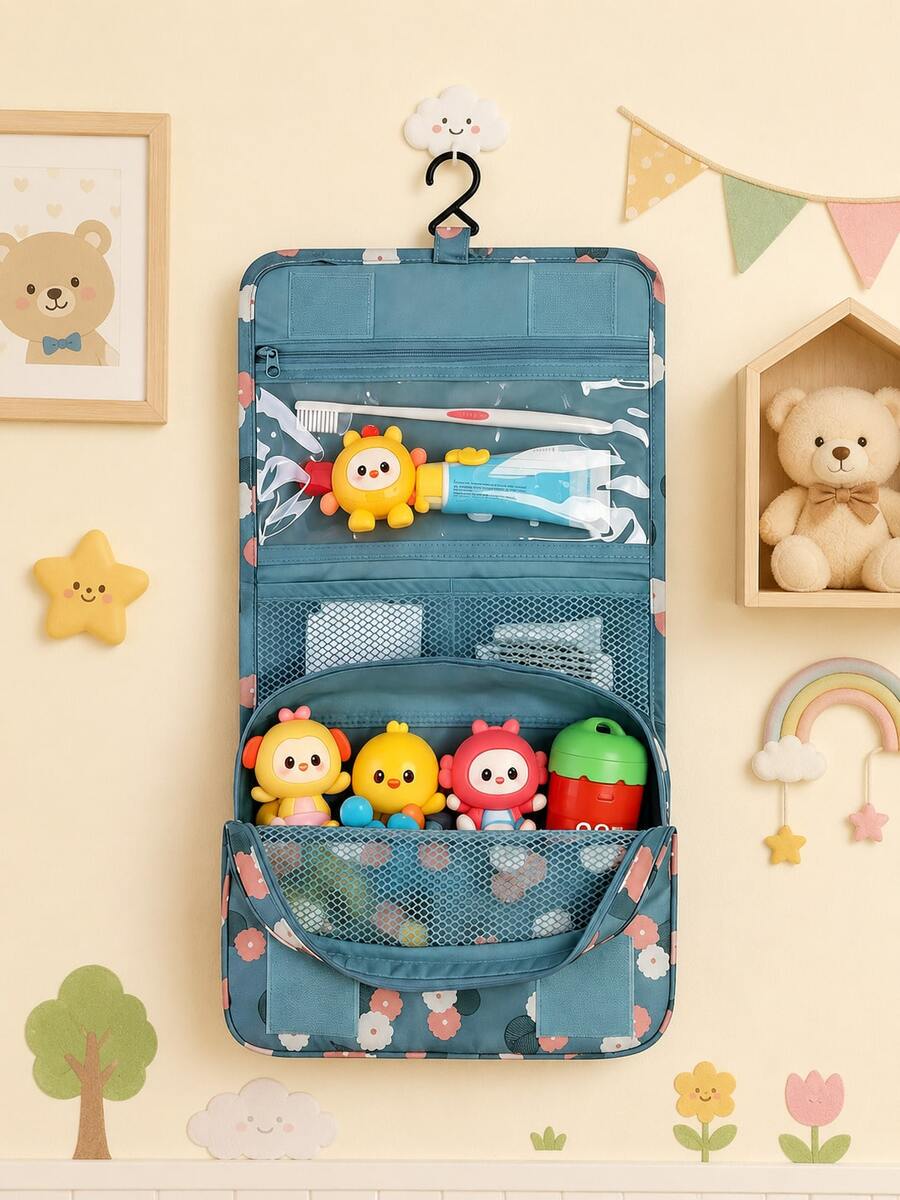 1pc Baby Nursery Storage Bag, Children's Puzzle Toy Storage Bag, Travel Baby Clothes Mesh Breathable Storage Bag (Inner Items Not Included) - Multicolor - View 1