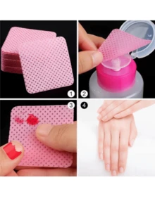 100 Peças Lenços de Limpeza de Unhas Sem Pelos, Almofadas de Algodão Removedoras de Esmalte de Unhas, Lenços de Limpeza de Extensão de Cílios, Almofadas de Tecido Não Tecido Macio Removedoras de Esmalte de Unhas com Acetona, Para Preparação de Unhas e Remoção de Esmalte de Unhas em Gel - Multicolorido - Visão 4