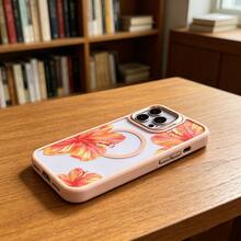 Watercolor Hibiscus Flowers White Background Element Design Pink Magnetic Phone Case For IPhone 16/15/14/13/12/11/X/XS - Slim TPU Protective Cover, Anti-Slip & Scratch Resistant | Perfect Birthday Present For Her | Summer Gift Idea - 粉色 - 查看 5