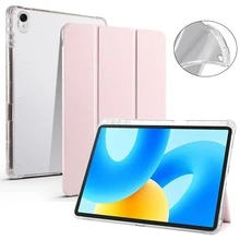 Protective Case For Tab M11 Tablet With Smart Sleep/Wake Function, Lightweight Smart Tablet Shell, Air Cushion Anti-Fall Protection, Pen Slot, DIY Matte Frosted Back Cover, Minimalist & Fashionable PU Leather, Suitable For Huawei/MatePad Tablets - Pink - View 2