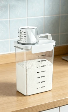 Waschpulver Aufbewahrungsbox mit Dosierer, 1800ml Luftdichter Waschmittelspender, Mehrzweck Box für Waschpulver & Wäscheparfüm